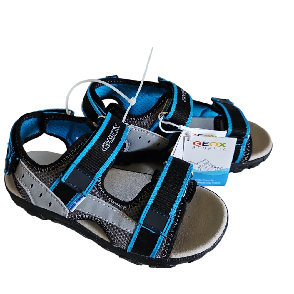 Geox size 13 boy's blue gray and black sandals